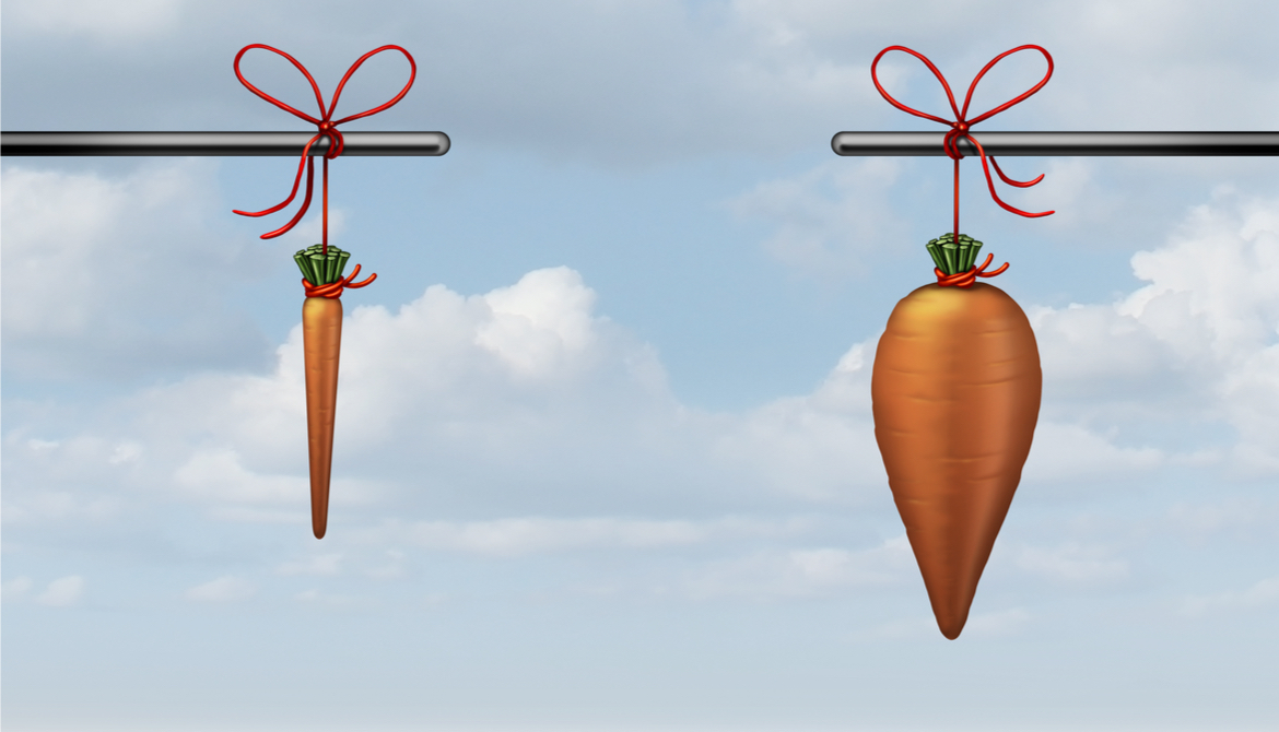 one large and one small carrot