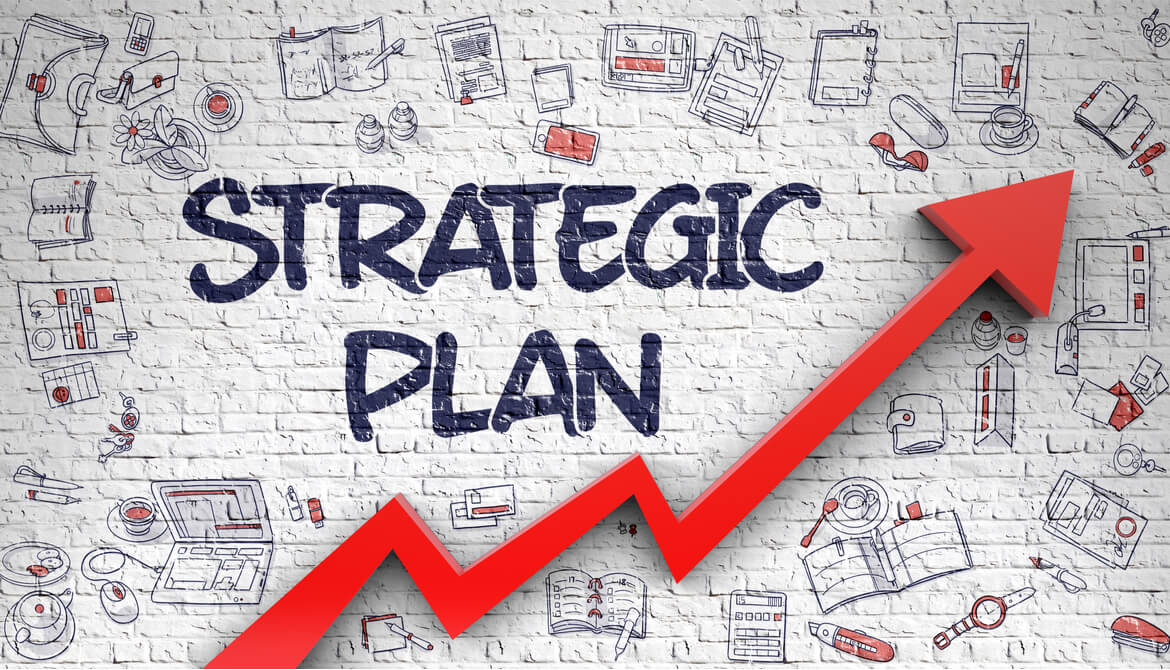 red arrow surrounds the words strategic plan