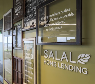 home loan information on wall at Salal Credit Union