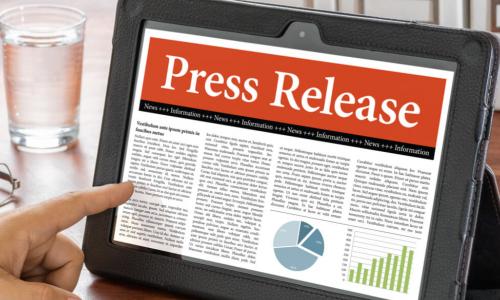 a press release is displayed on a tablet