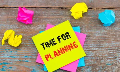 planning on sticky note