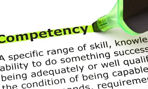 green marker highlighting the word competency