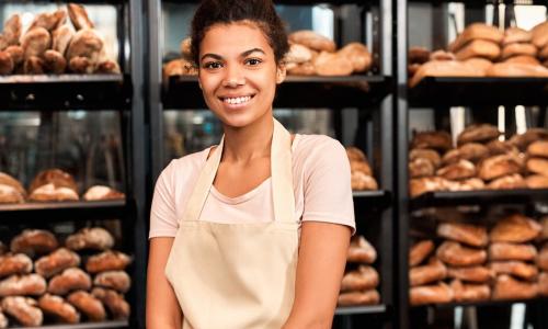 woman working in a bakery
