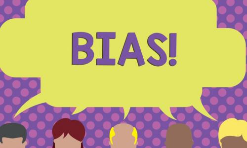 bias thought bubble over the heads of diverse people