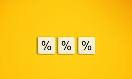 percent signs on yellow background