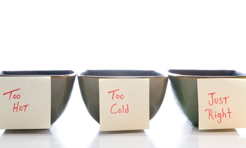 Goldilocks 3 porridge bowls 