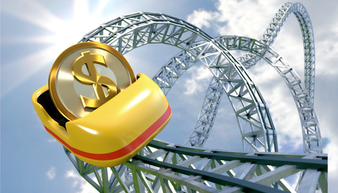 money on a roller coaster