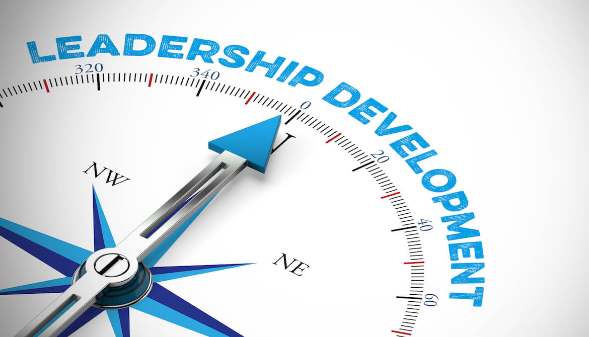 compass arrow pointing to leadership development