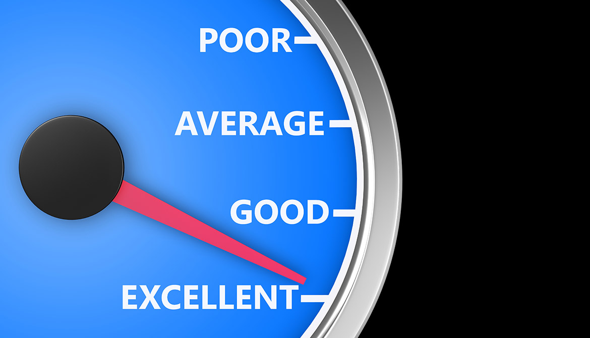 meter for poor, medium and excellent customer experience