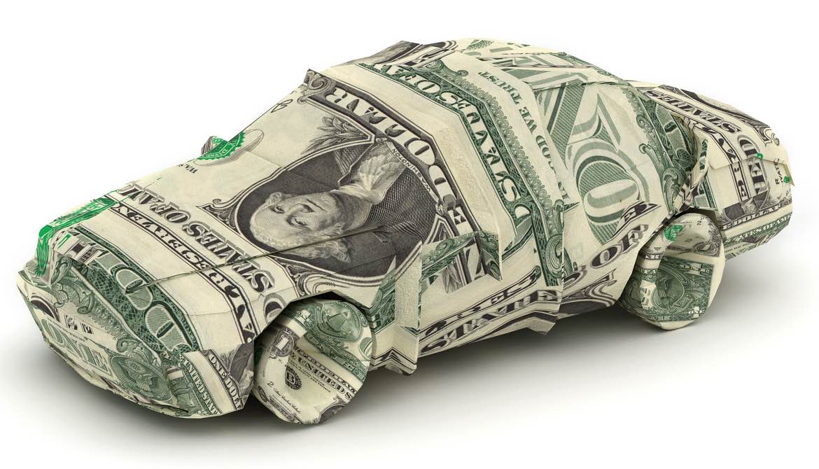 car origami made with money paper
