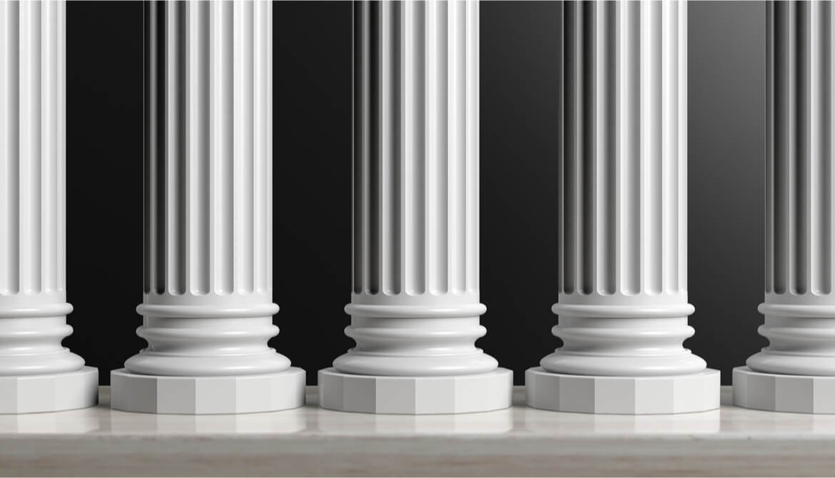 row of pillars