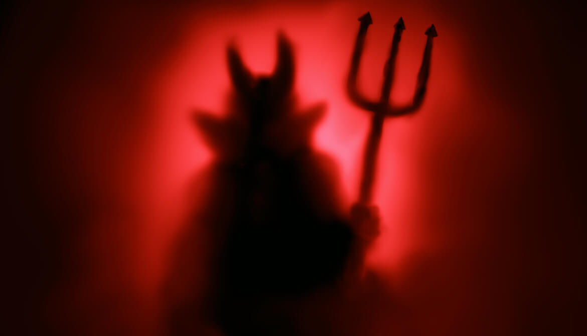 creepy devil in silhouette