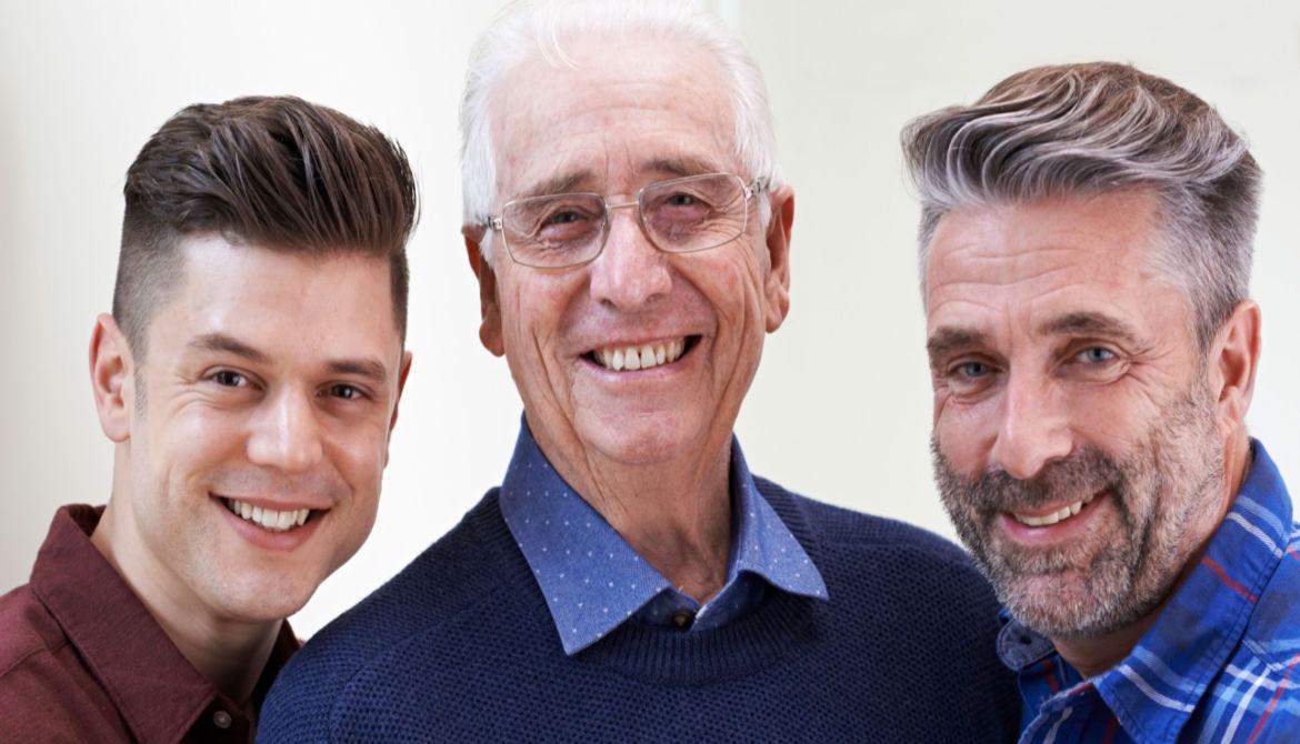 three generations of men