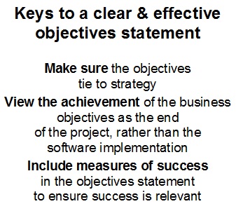 keys to a clear and effective objectives statement