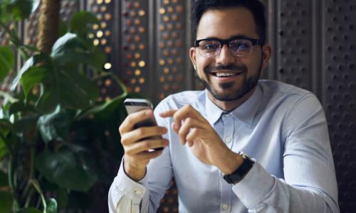 young business man with smartphone