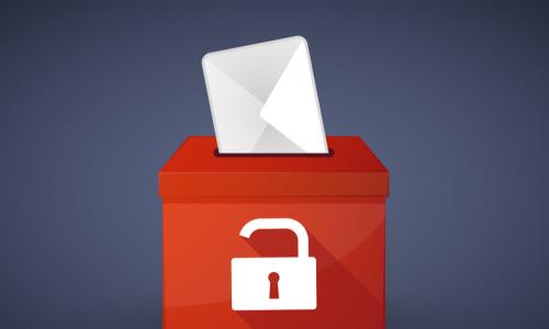 illustration of ballot box with lock on it