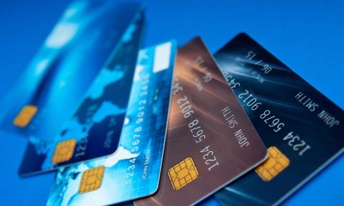 prepaid cards on a blue background 