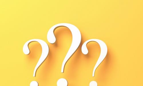 Three yellow question marks on a yellow background 