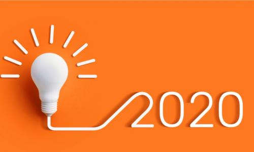idea lightbulb connected to 2020