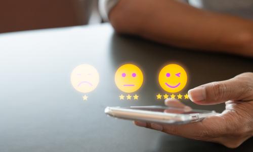 smiley face evaluation smartphone