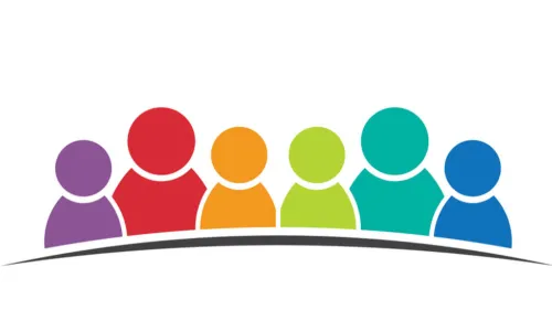 illustration of six different colored people