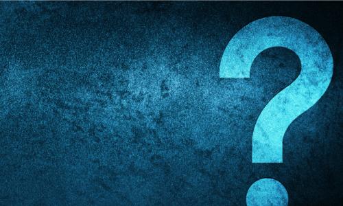 Question mark icon isolated on special blue banner background