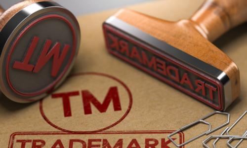 trademark stamps and red ink