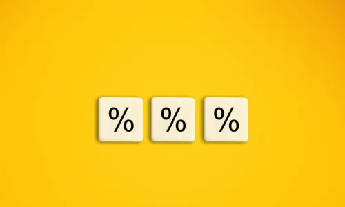 percent signs on yellow background