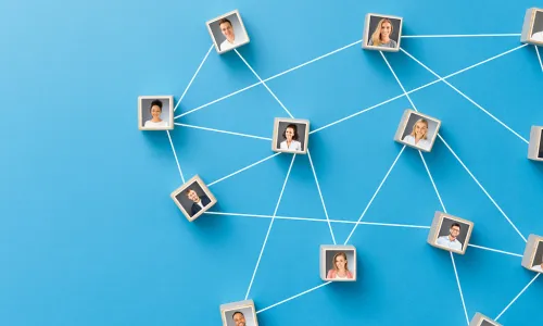 blocks with faces forming network