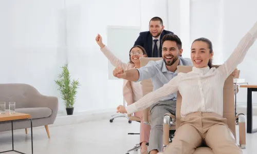 playful coworkers chairs