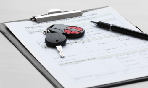 auto loan application with car keys
